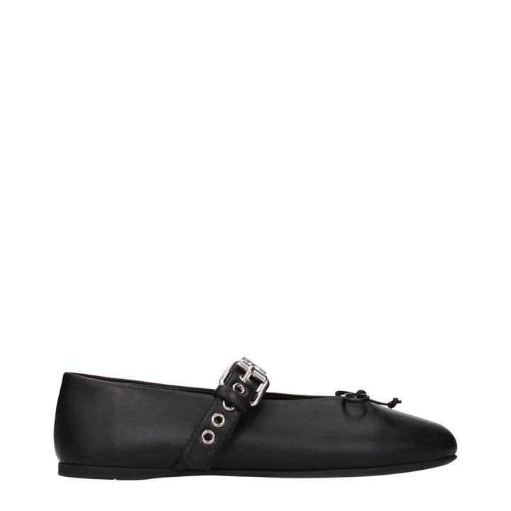 Miu Miu Black Leather Ballet Flats