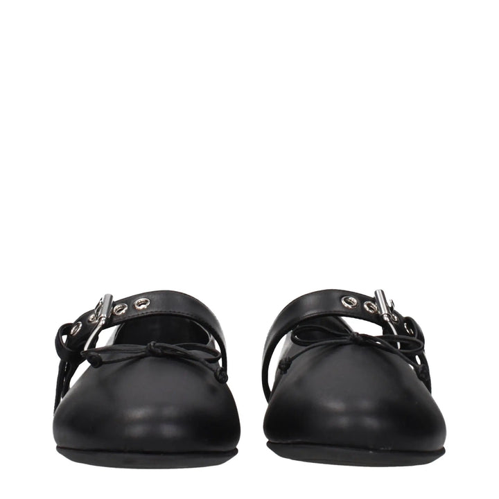 Miu Miu Black Leather Ballet Flats