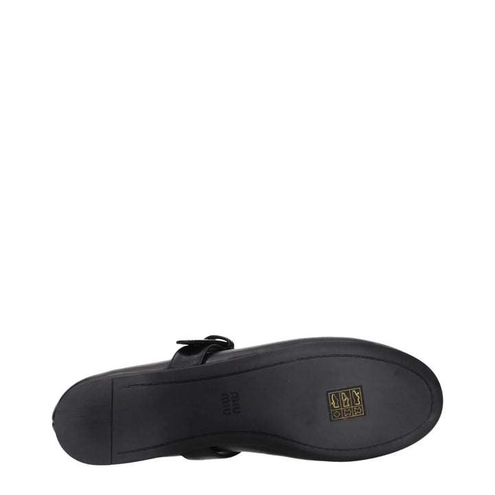 Miu Miu Black Leather Ballet Flats