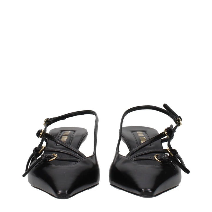 Miu Miu Black Leather High Heel Pumps