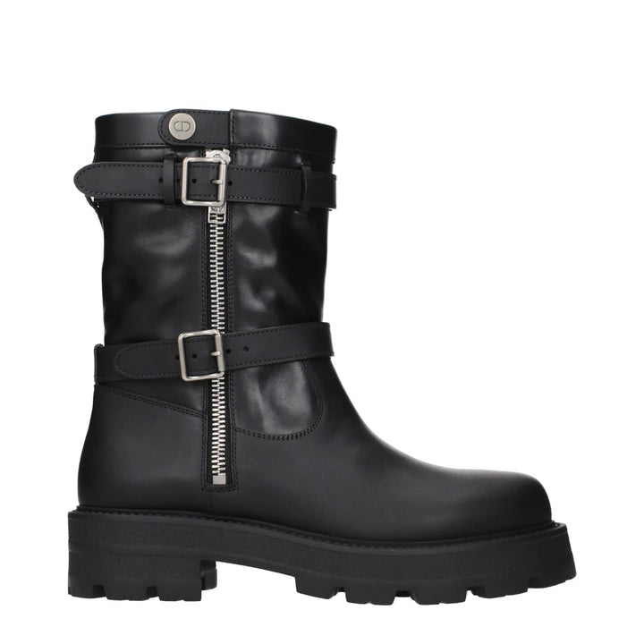 Christian Dior Black Leather Ankle Boots