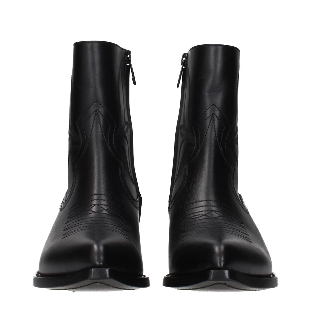 Celine Black Leather Ankle Boots