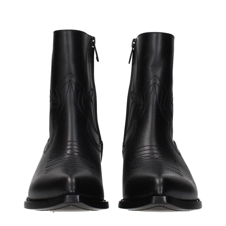 Celine Black Leather Ankle Boots