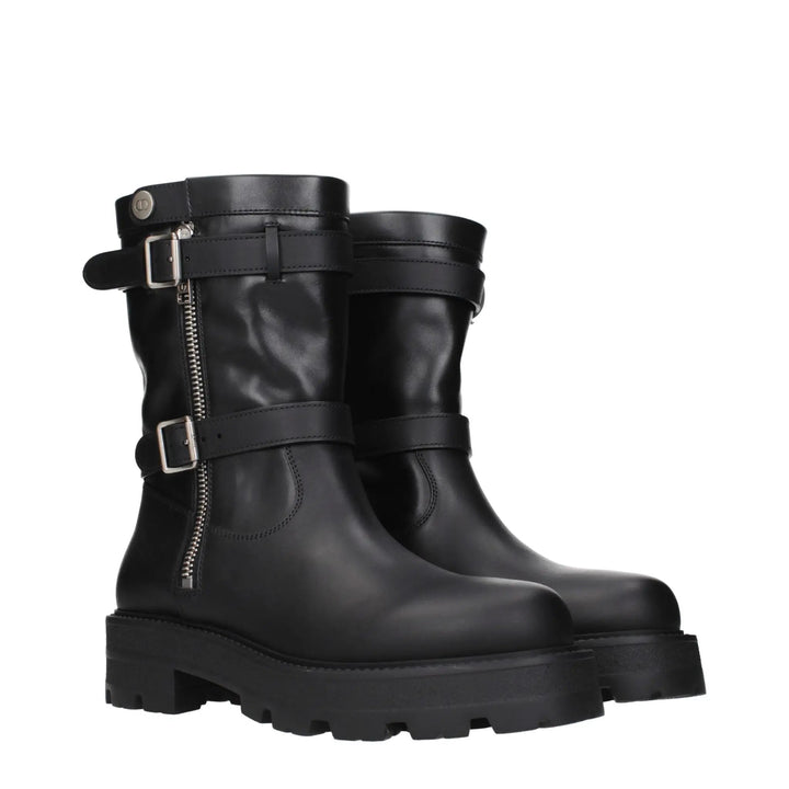 Christian Dior Black Leather Ankle Boots
