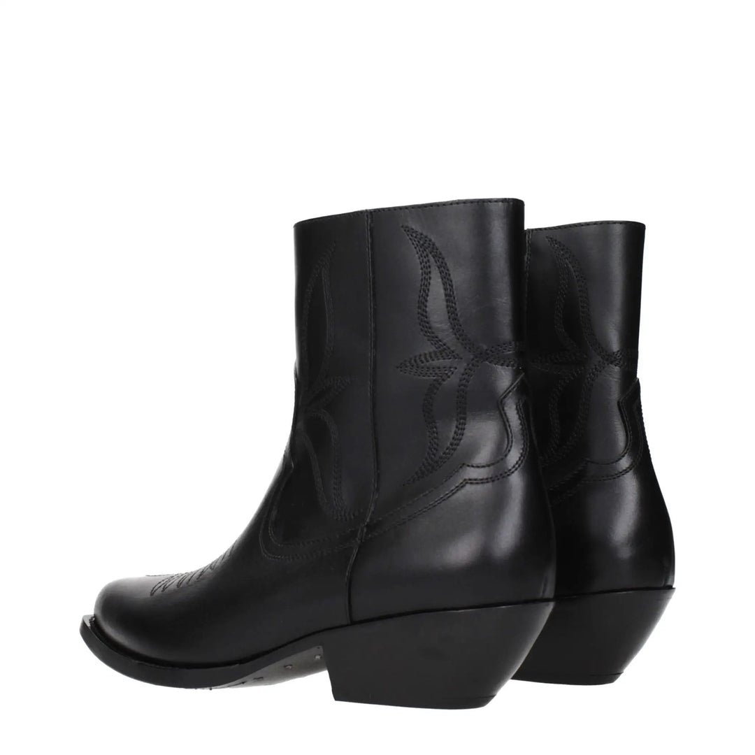 Celine Black Leather Ankle Boots