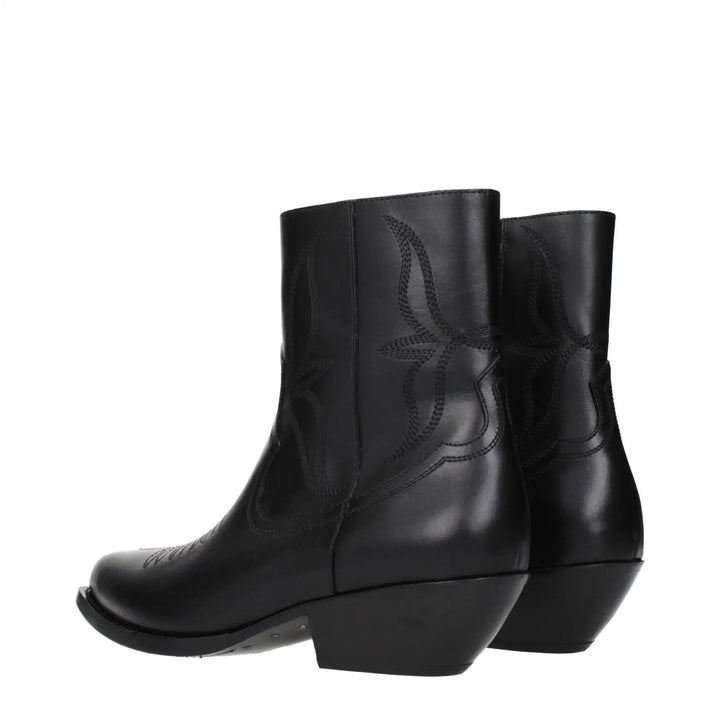 Celine Black Leather Ankle Boots