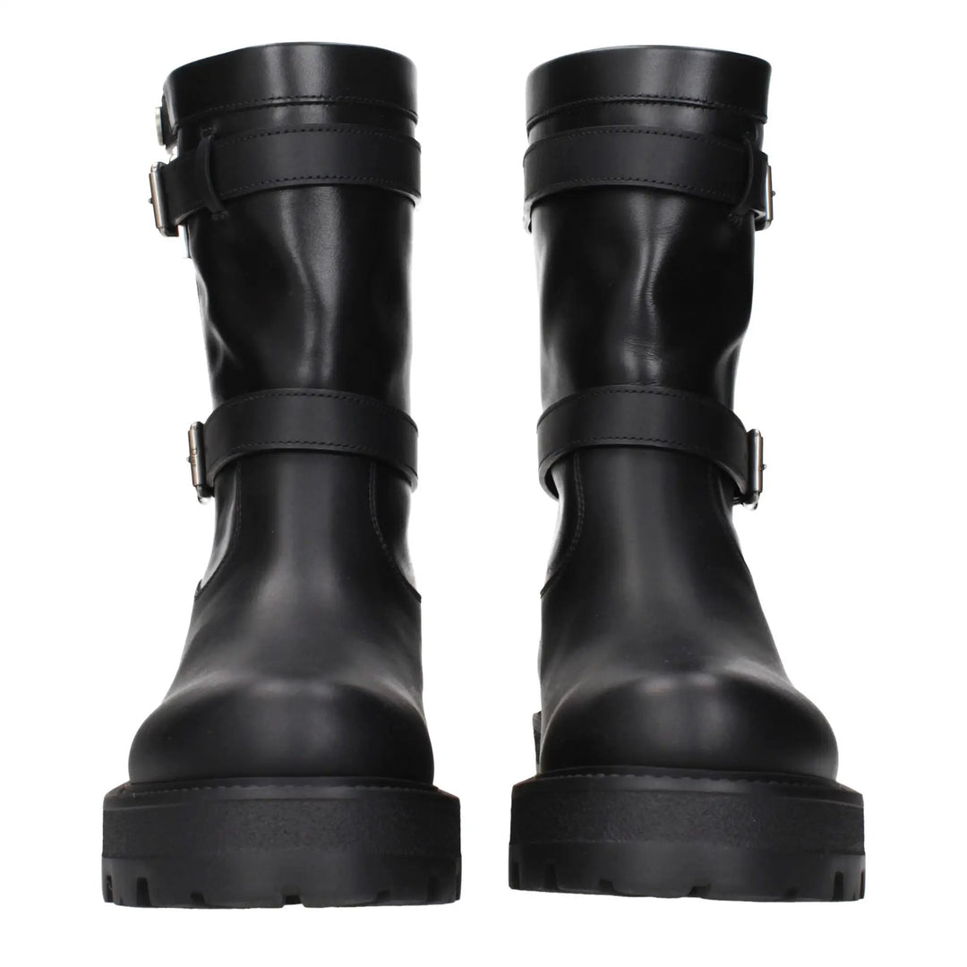 Christian Dior Black Leather Ankle Boots