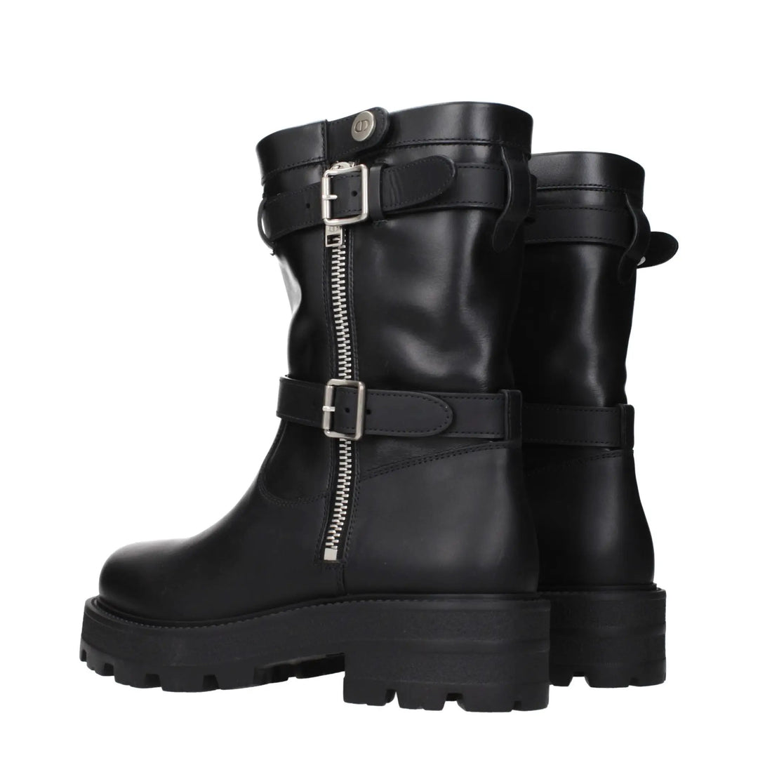 Christian Dior Black Leather Ankle Boots