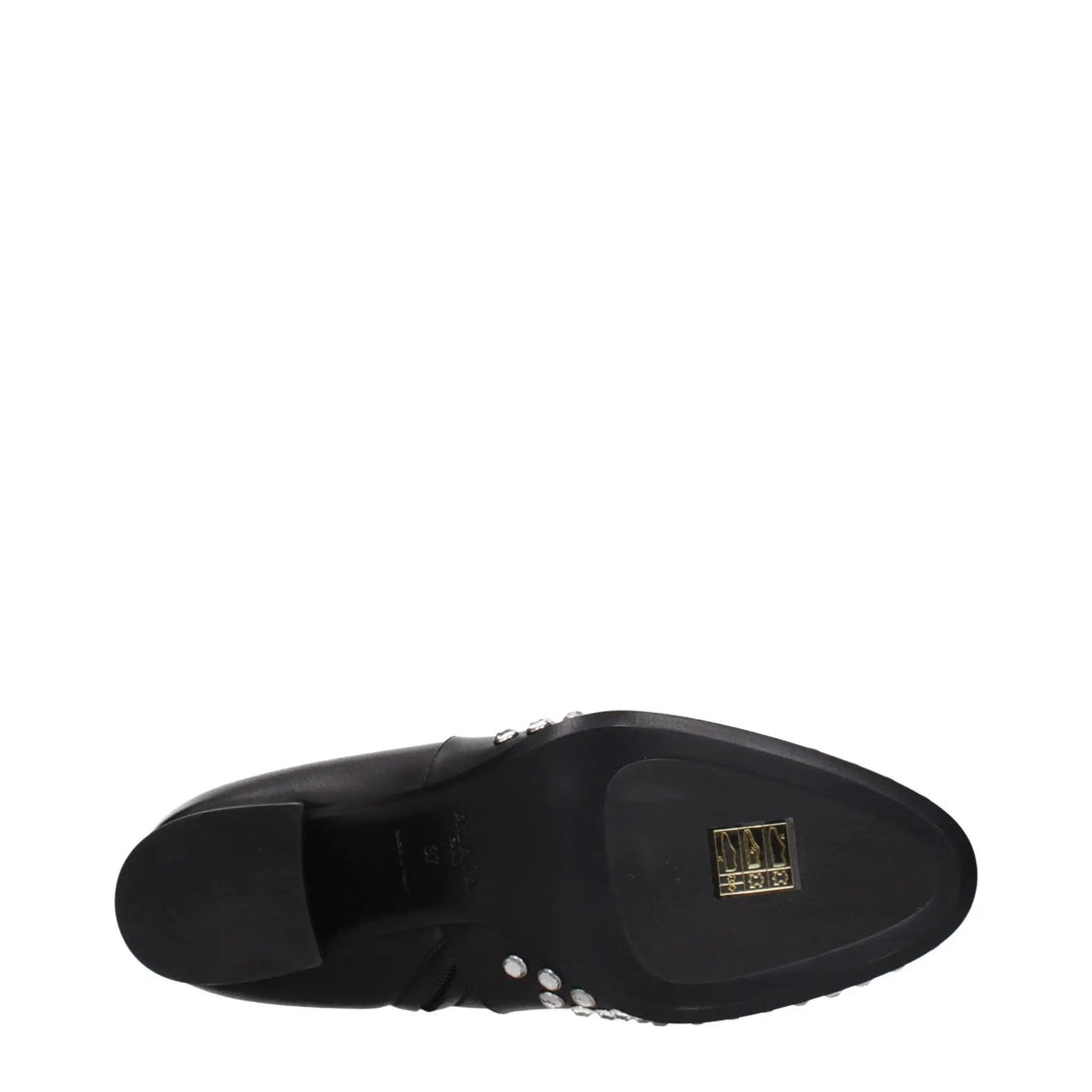 Alaïa Black Leather Ankle Boots