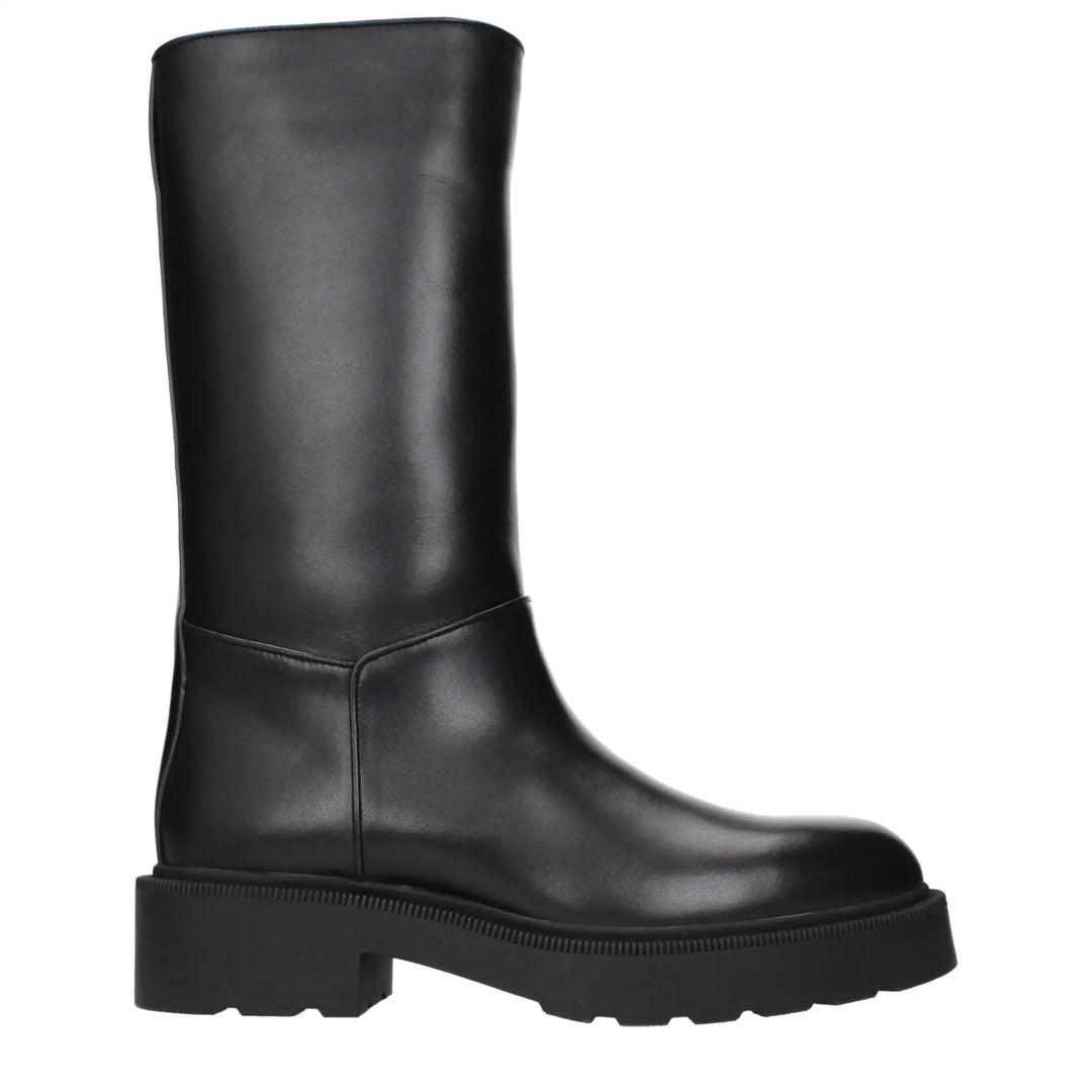 The Row Black Leather Boots