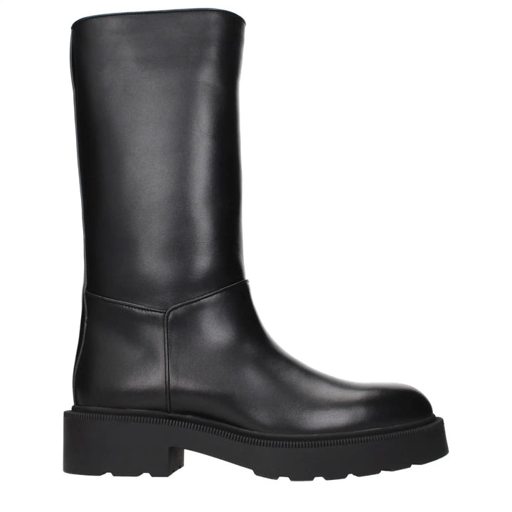 The Row Black Leather Boots