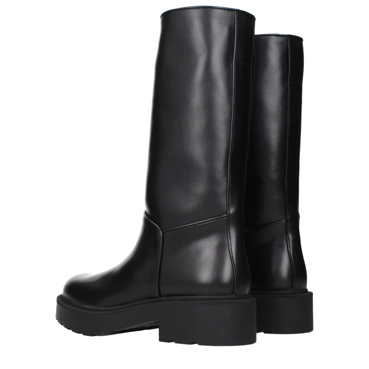 The Row Black Leather Boots