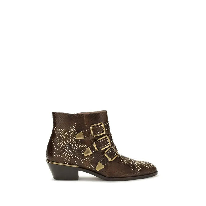 Chloé Sample Sale | Chloé Brown Calf Leather Bos Taurus Ankle Boots - | Designer outlet