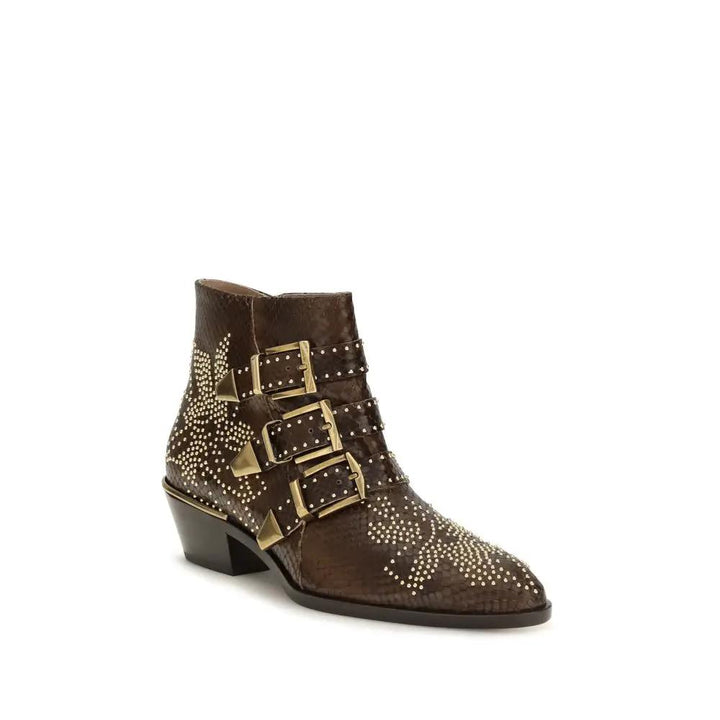 Chloé Sample Sale | Chloé Brown Calf Leather Bos Taurus Ankle Boots - | Designer outlet