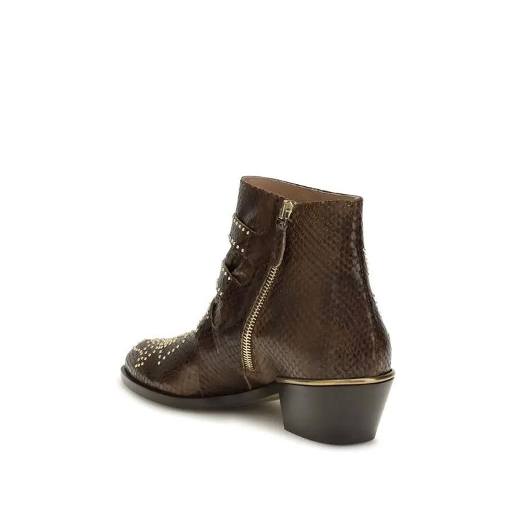 Chloé Sample Sale | Chloé Brown Calf Leather Bos Taurus Ankle Boots - | Designer outlet