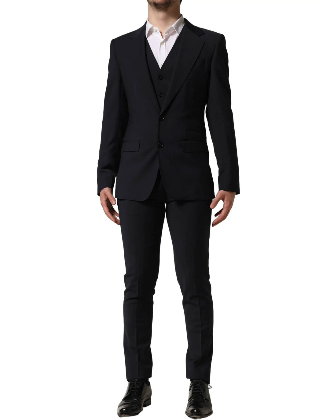 Dolce &amp; Gabbana Sample Sale | Dolce &amp; Gabbana Black Wool Slim Fit Formal 3 Piece Men Suit - | Designer outlet