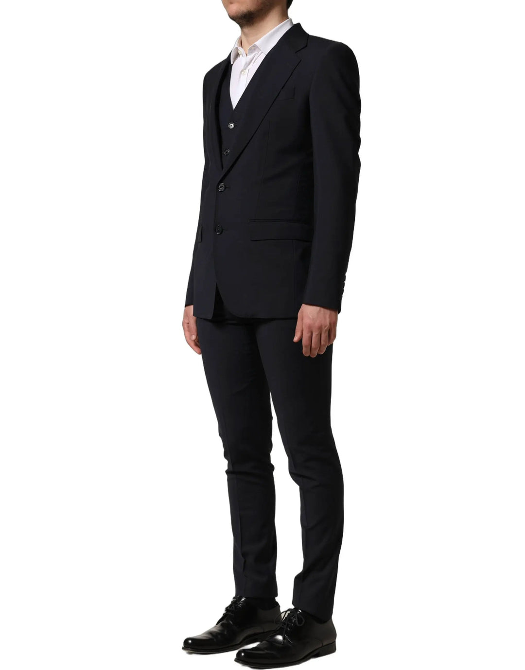 Dolce &amp; Gabbana Sample Sale | Dolce &amp; Gabbana Black Wool Slim Fit Formal 3 Piece Men Suit - | Designer outlet