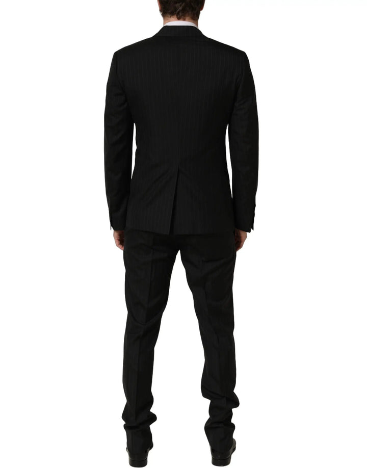Dolce &amp; Gabbana Sample Sale | Dolce &amp; Gabbana Black Stripes Slim Fit Formal 3 Piece Suit - | Designer outlet