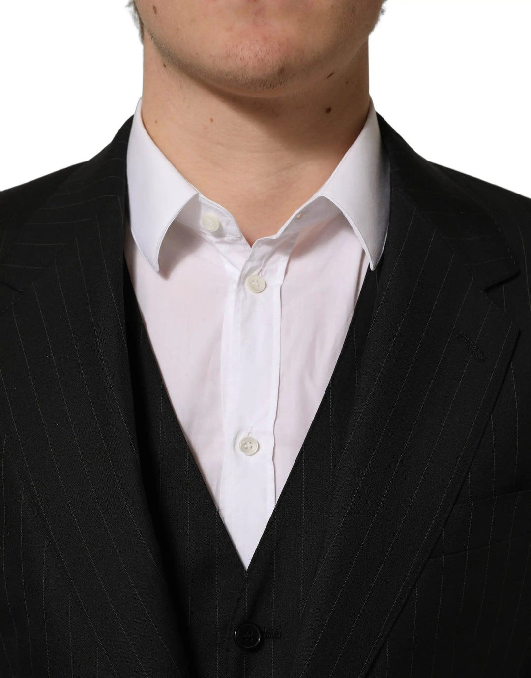 Dolce &amp; Gabbana Sample Sale | Dolce &amp; Gabbana Black Stripes Slim Fit Formal 3 Piece Suit - | Designer outlet