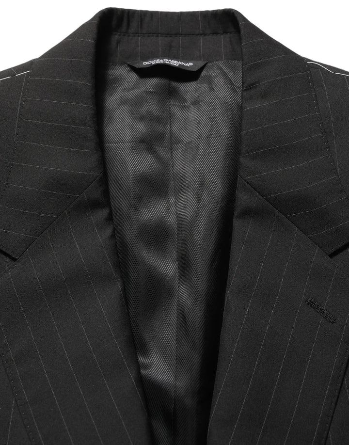 Dolce &amp; Gabbana Sample Sale | Dolce &amp; Gabbana Black Stripes Slim Fit Formal 3 Piece Suit - | Designer outlet