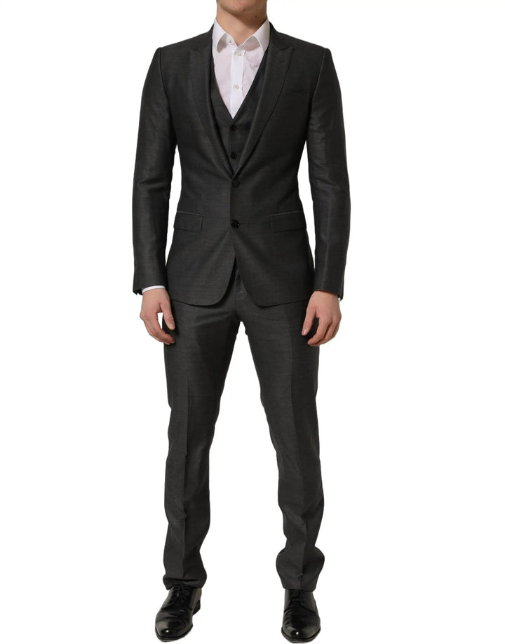 Dolce &amp; Gabbana Sample Sale | Dolce &amp; Gabbana Gray MARTINI Slim Fit Formal 3 Piece Suit - | Designer outlet