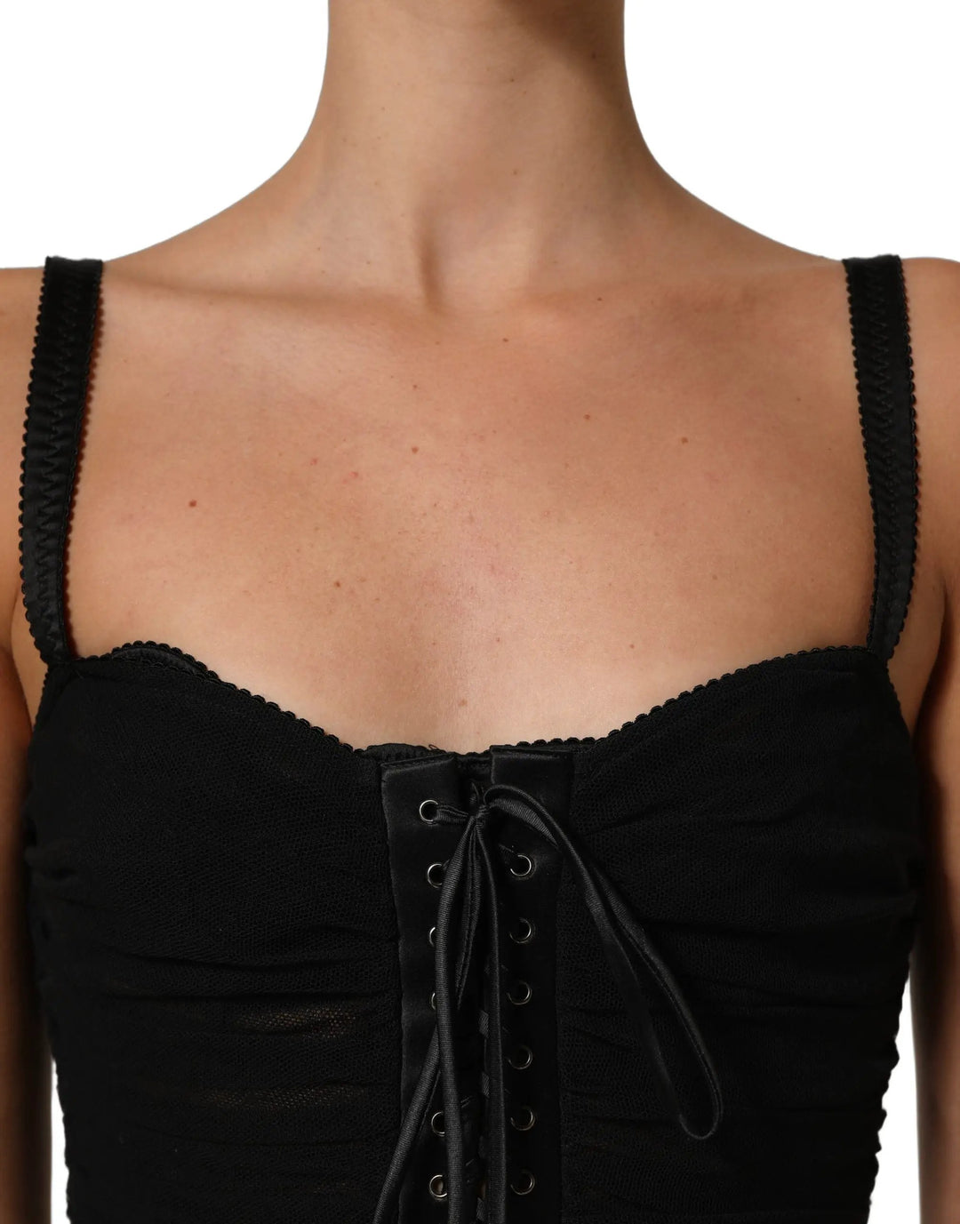 Dolce &amp; Gabbana Sample Sale | Dolce &amp; Gabbana Black Bodycon Fitted Corset Style Mini Dress - | Designer outlet