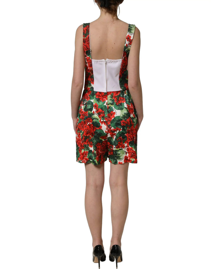 Dolce &amp; Gabbana Sample Sale | Dolce &amp; Gabbana Multicolor Geranium Print A-line Mini Dress - | Designer outlet