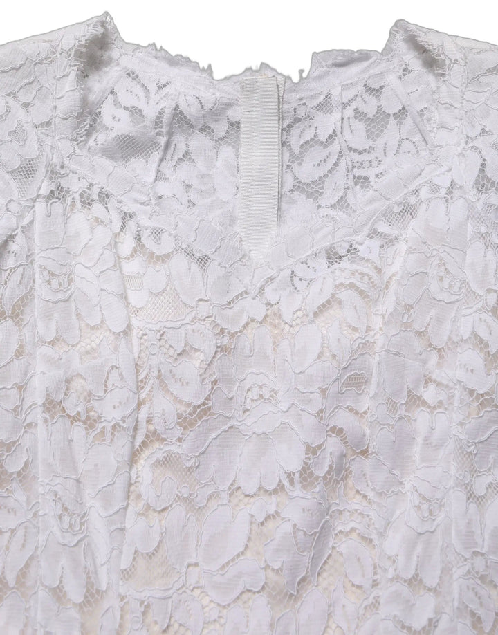 Dolce &amp; Gabbana Sample Sale | Dolce &amp; Gabbana White Floral Lace Mermaid Long Gown Dress - | Designer outlet