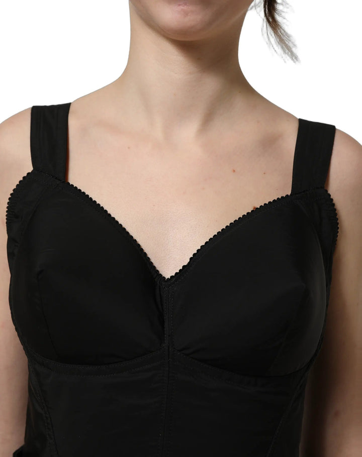 Dolce &amp; Gabbana Sample Sale | Dolce &amp; Gabbana Black Nylon A-Line Sleeveless Mini Dress - | Designer outlet