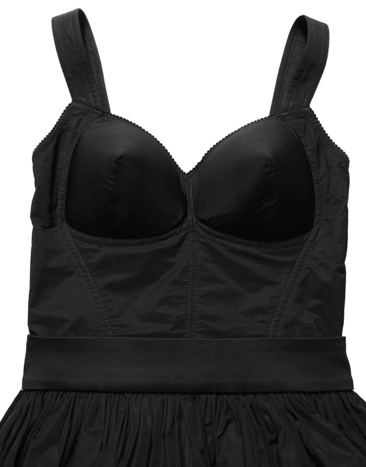 Dolce &amp; Gabbana Sample Sale | Dolce &amp; Gabbana Black Nylon A-Line Sleeveless Mini Dress - | Designer outlet