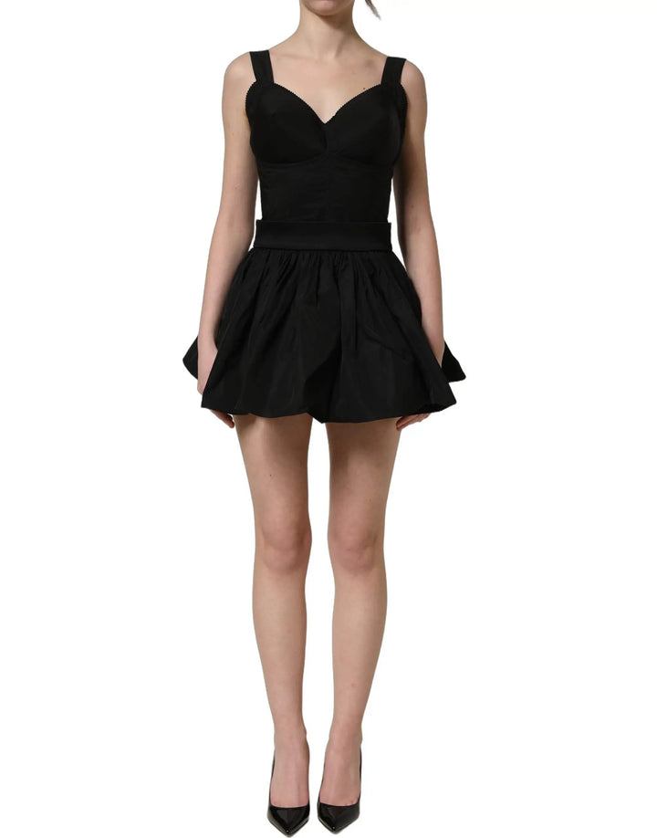 Dolce &amp; Gabbana Sample Sale | Dolce &amp; Gabbana Black Nylon A-Line Sleeveless Mini Dress - | Designer outlet