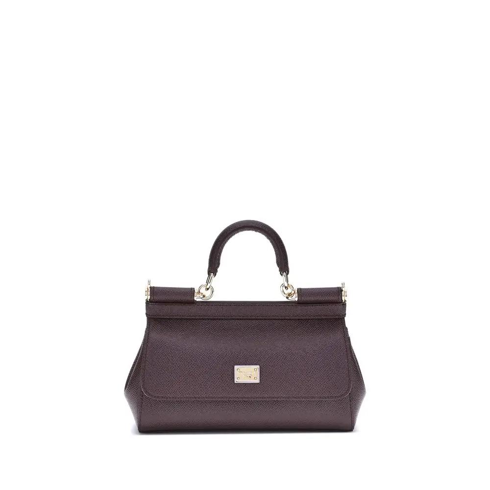 Dolce & Gabbana Sample Sale | Dolce & Gabbana Brown Calf Leather Bos Taurus Shoulder Bag - | Designer outlet