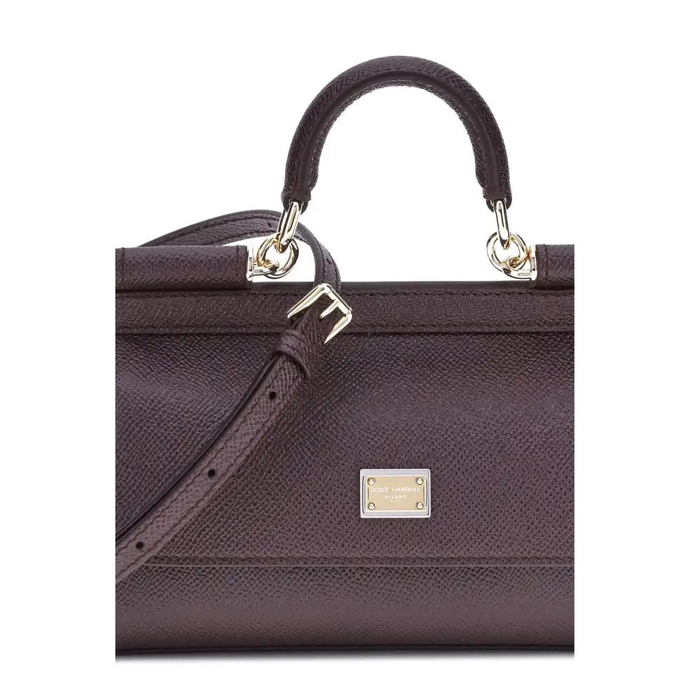 Dolce &amp; Gabbana Sample Sale | Dolce &amp; Gabbana Brown Calf Leather Bos Taurus Shoulder Bag - | Designer outlet