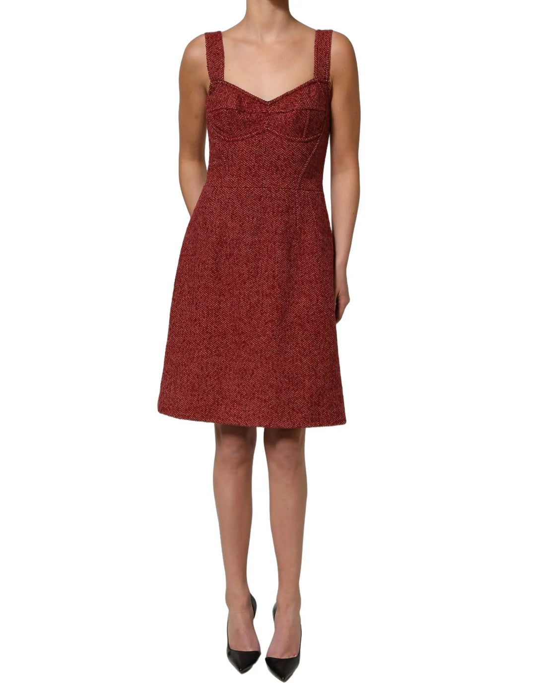Dolce &amp; Gabbana Sample Sale | Dolce &amp; Gabbana Multicolor Tweed Belted Babydoll Mini Dress - | Designer outlet