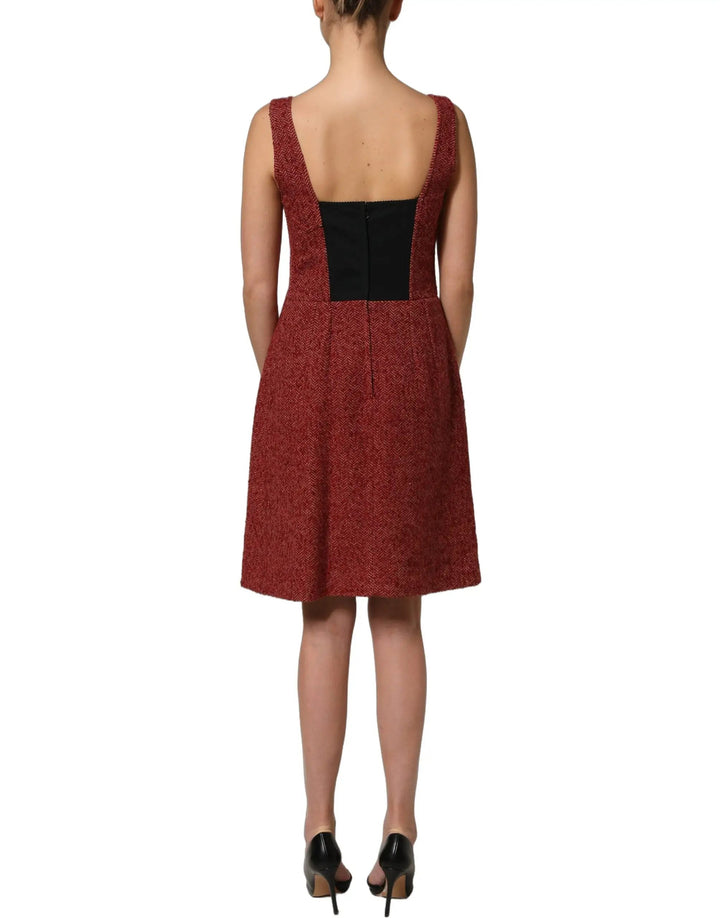 Dolce &amp; Gabbana Sample Sale | Dolce &amp; Gabbana Multicolor Tweed Belted Babydoll Mini Dress - | Designer outlet