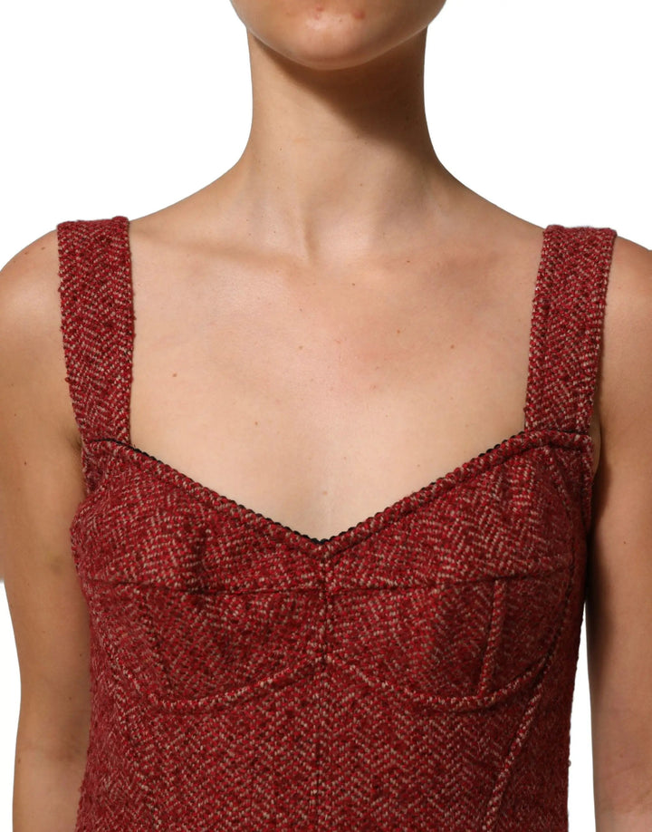 Dolce &amp; Gabbana Sample Sale | Dolce &amp; Gabbana Multicolor Tweed Belted Babydoll Mini Dress - | Designer outlet