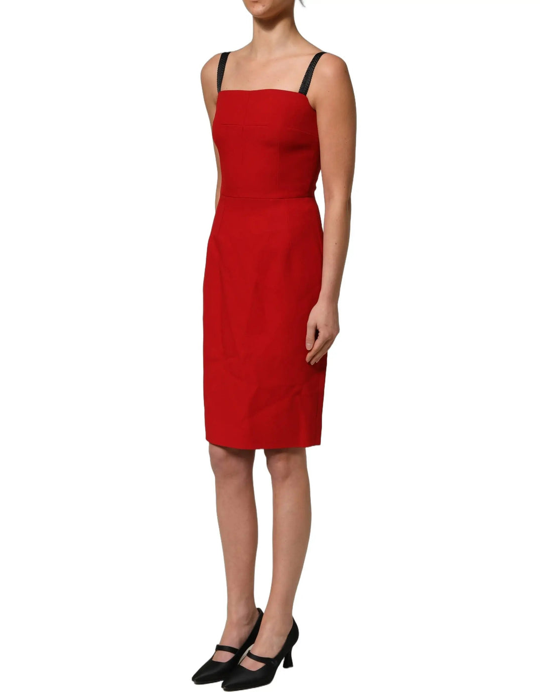 Dolce &amp; Gabbana Sample Sale | Dolce &amp; Gabbana Red Stretch Bodycon Sheath Knee Length Dress - | Designer outlet