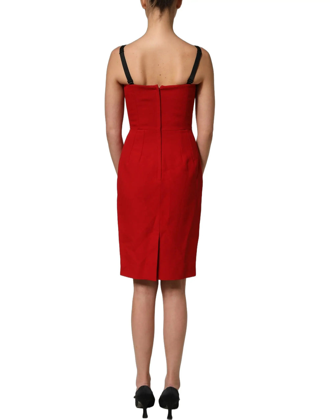 Dolce &amp; Gabbana Sample Sale | Dolce &amp; Gabbana Red Stretch Bodycon Sheath Knee Length Dress - | Designer outlet