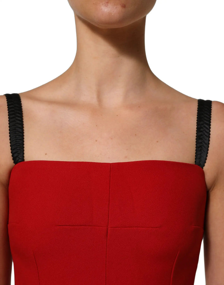 Dolce &amp; Gabbana Sample Sale | Dolce &amp; Gabbana Red Stretch Bodycon Sheath Knee Length Dress - | Designer outlet