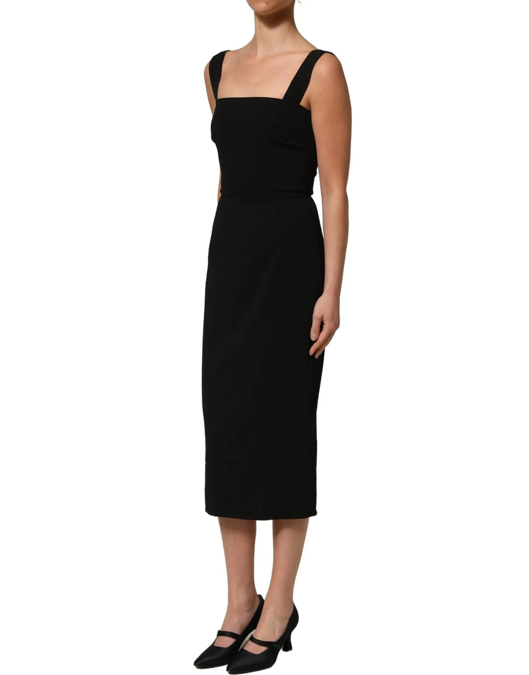 Dolce &amp; Gabbana Sample Sale | Dolce &amp; Gabbana Black Viscose Stretch Sheath Midi Dress - | Designer outlet