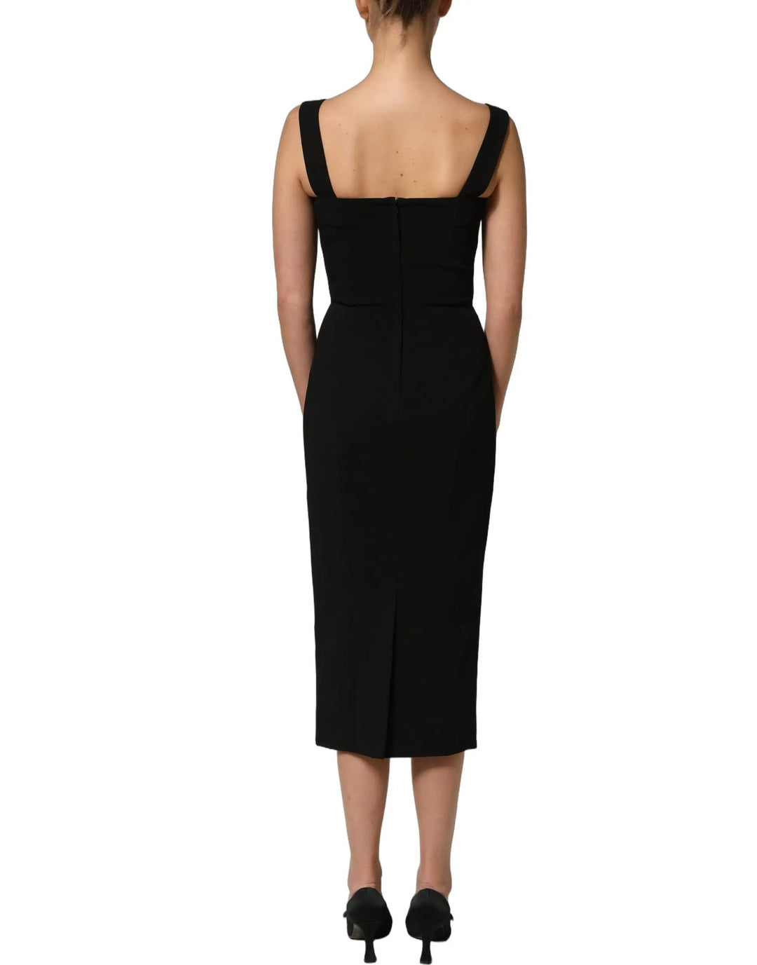 Dolce &amp; Gabbana Sample Sale | Dolce &amp; Gabbana Black Viscose Stretch Sheath Midi Dress - | Designer outlet
