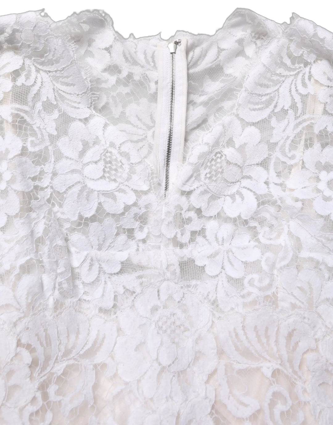 Dolce & Gabbana Sample Sale | Dolce & Gabbana White Cotton Floral Lace Long Gown Dress - | Designer outlet