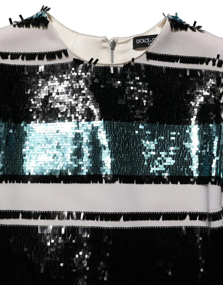 Dolce &amp; Gabbana Sample Sale | Dolce &amp; Gabbana Multicolor Sequined Sleeveless Shift Dress - | Designer outlet