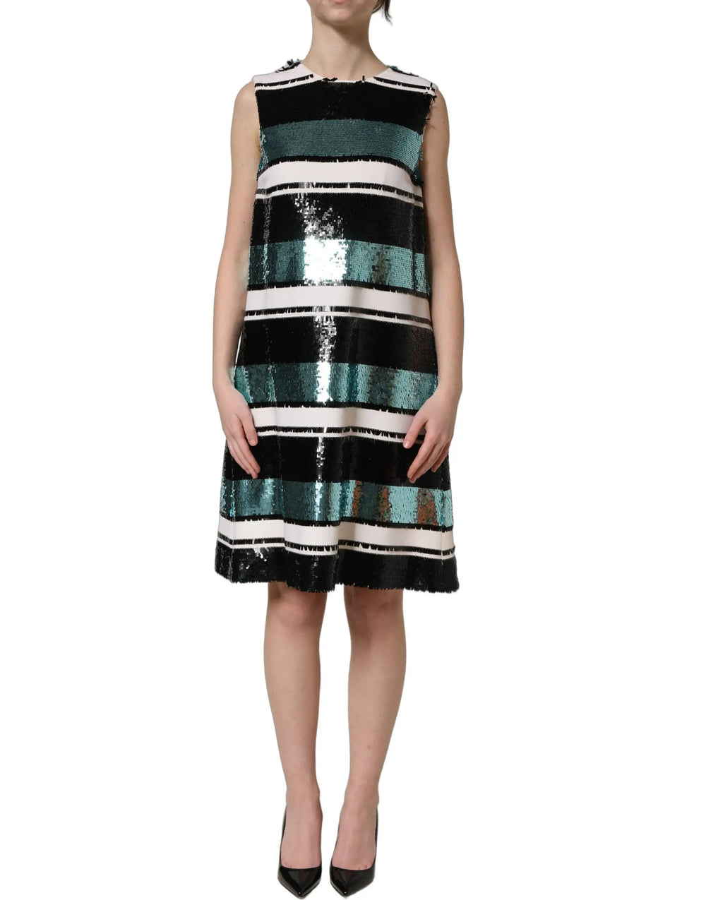 Dolce & Gabbana Sample Sale | Dolce & Gabbana Multicolor Sequined Sleeveless Shift Dress - | Designer outlet