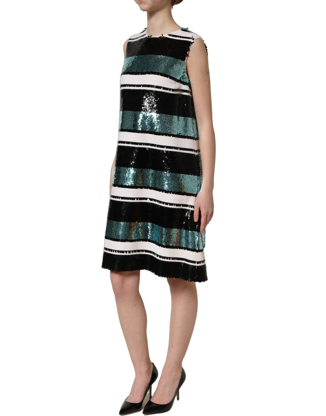 Dolce &amp; Gabbana Sample Sale | Dolce &amp; Gabbana Multicolor Sequined Sleeveless Shift Dress - | Designer outlet