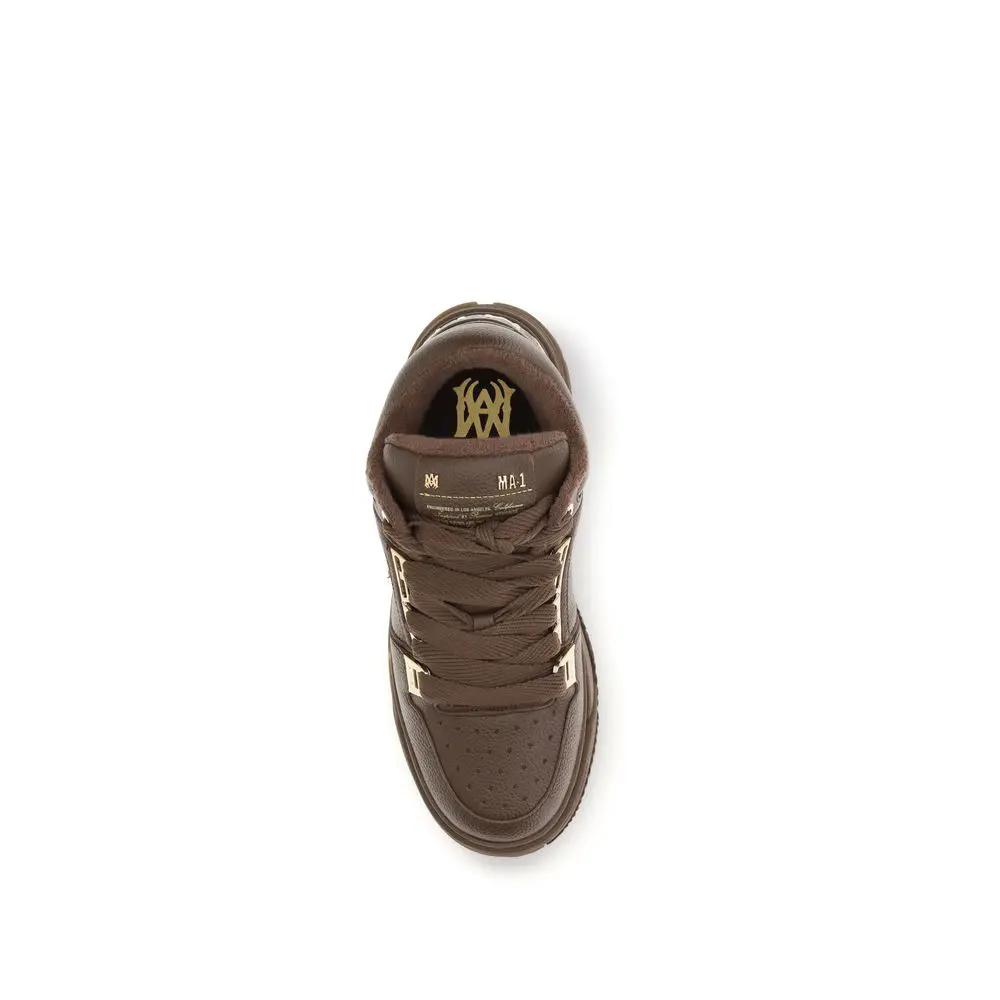Amiri Sample Sale | Amiri Brown Calf Leather Bos Taurus Chunky Sneakers - | Designer outlet