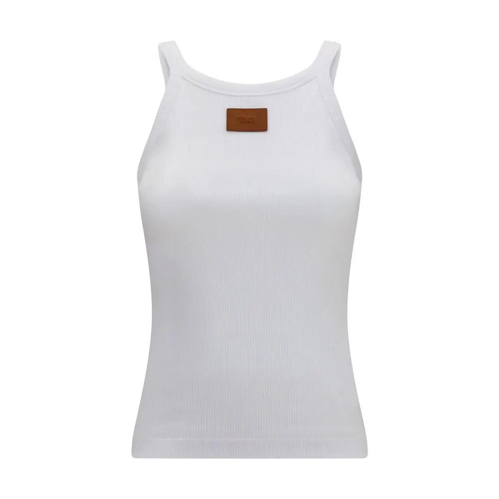 Fendi Sample Sale | Fendi White Cotton Tank Tops - | Designer outlet