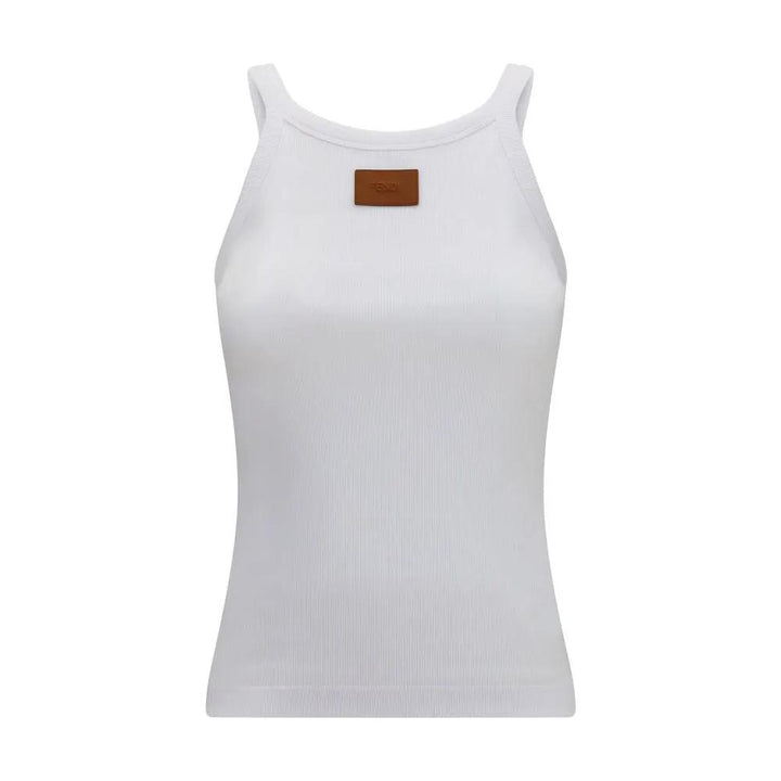 Fendi Sample Sale | Fendi White Cotton Tank Tops - | Designer outlet