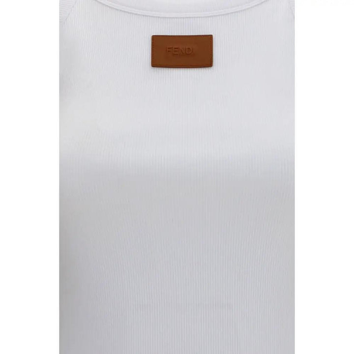 Fendi Sample Sale | Fendi White Cotton Tank Tops - | Designer outlet