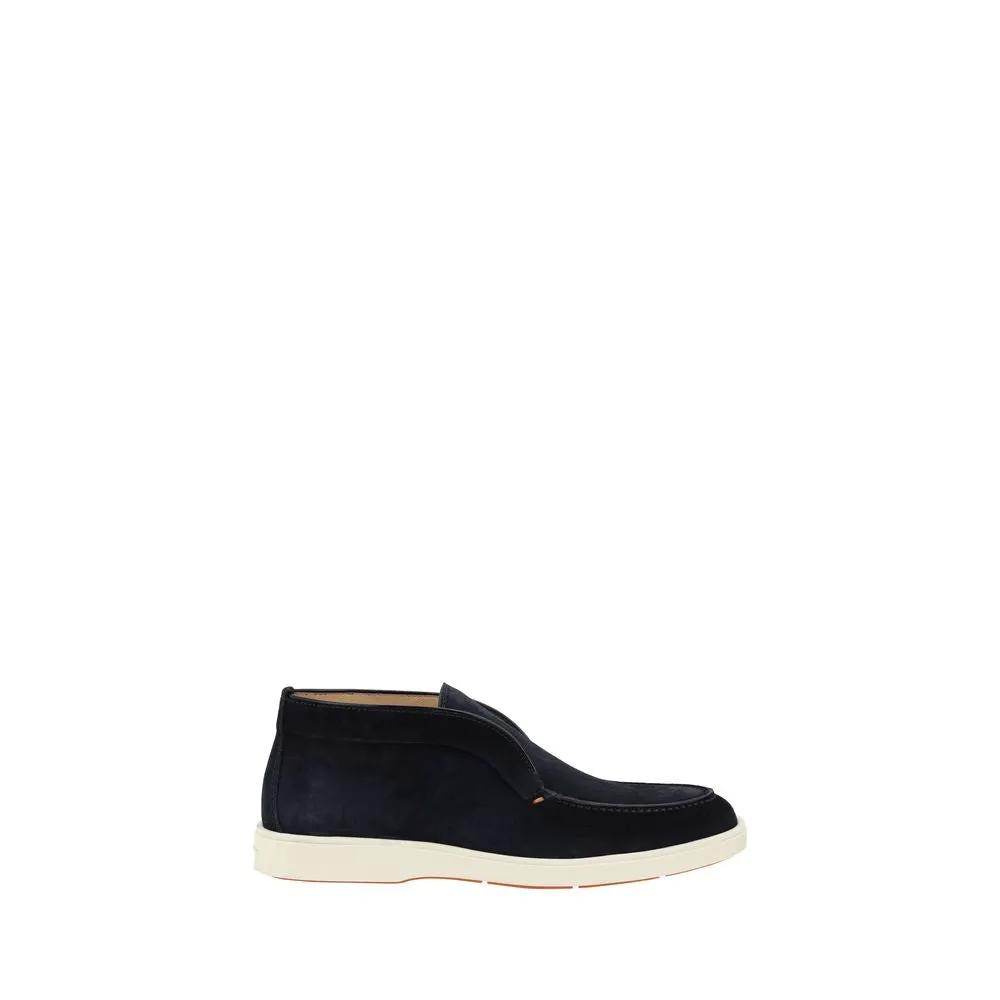 Santoni Sample Sale | Santoni Blue Calf Leather Bos Taurus Ankle Boots - | Designer outlet